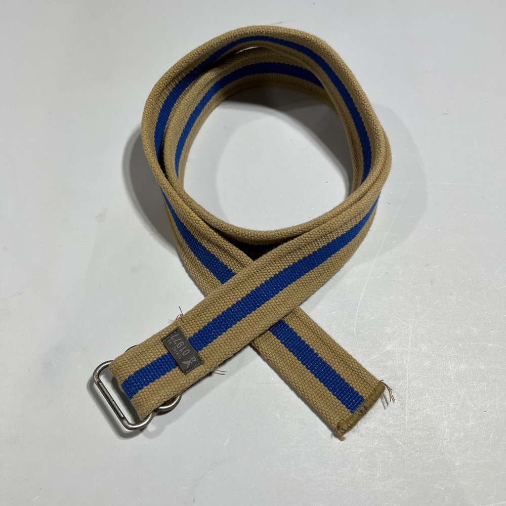 American Eagle Y2K Mens Striped Canvas Web Belt D-Ring Buckle OS‎ 90s Grunge